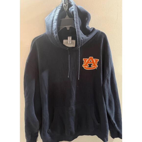 NCAA Auburn Tigers Hoodie Football Men 2XL Blue Fleece Lined Drawstring Pullover - Picture 1 of 5